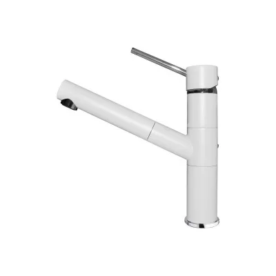 Elleci Miscelatore monocomando con canna girevole e doccetta estraibile RENO MGKREN68 finitura G68 bianco