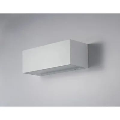 Applique da esterno rettangolare in alluminio bianco, LED 35W, CCT, 30x10.8x12cm