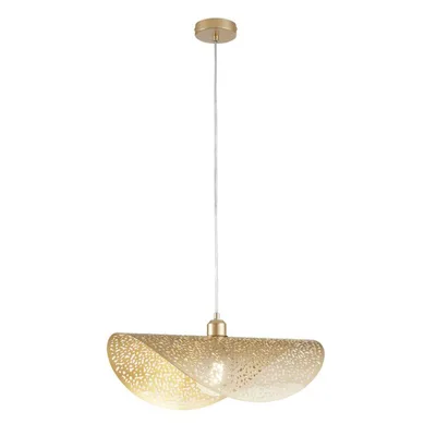 Lampadario a sospensione a vela singola in metallo oro, lampadina E27, 50x150cm