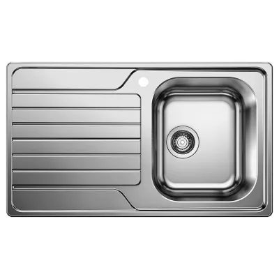 Blanco Lavello una vasca con gocciolatoio sx DINAS 45 S 1328102 in acciaio inox da 86x50 cm - Sopratop