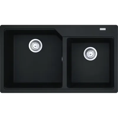 Franke: Lavello due vasche Urban Incasso UBG 620-86 114.0686.775 finitura fragranite nero da 86x50 cm