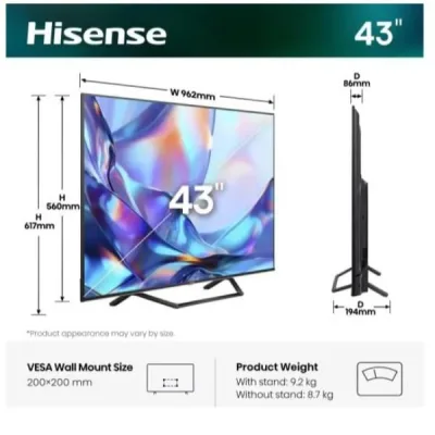 43 A79S QLED 4K UHD SMART STAND CEN 43A79S