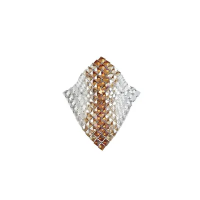 Applique elegante con cristalli K9 trasparenti e ambra, lampadina G9, 25x29cm