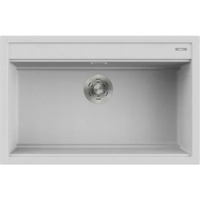 Elleci Lavello una vasca BEST 130 LMB13079 finitura composito M79 alluminio da 79x51 cm