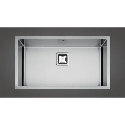 Fulgor Lavello filo e semifilo a una vasca P1B 8545 Q F-SF finitura acciaio inox da 85.5x45 cm