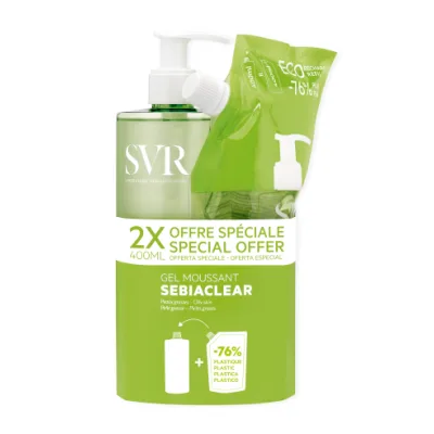 SVR SEBIACLEAR GEL MOUSSANT 400ML + REFILL 400ML