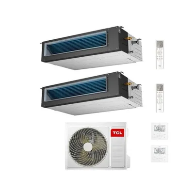 Climatizzatore Condizionatore TCL Canalizzato Canalizzabile Dual split Inverter 9000+18000 Btu con MT1821 R-32 Wi-Fi Optional Con Comandi Inclusi 9+18 A++/A+