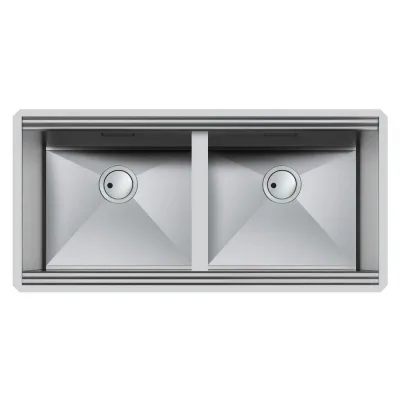Foster Lavello due vasche 1016 850 finitura acciaio inox da 101.6x50 cm