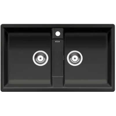 Blanco Lavello due vasche LEGRA 9 1536029 finitura nero da 86x50 cm - Sopratop