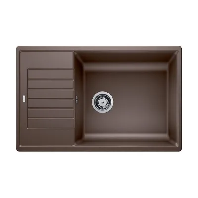 PRONTA CONSEGNA - Blanco | Lavello una vasca con gocciolatoio ZIA XL 6 S Compact 1523282 finitura caffè da 78x50 cm - Sopratop