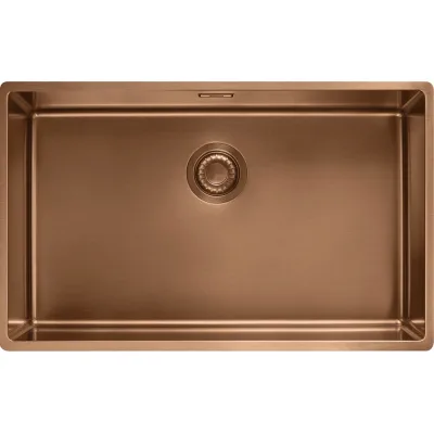 Franke: Lavello una vasca Mythos Masterpiece BXM 210/110-68 127.0662.644 finitura copper da 72.5x45 cm - Scarico automatico