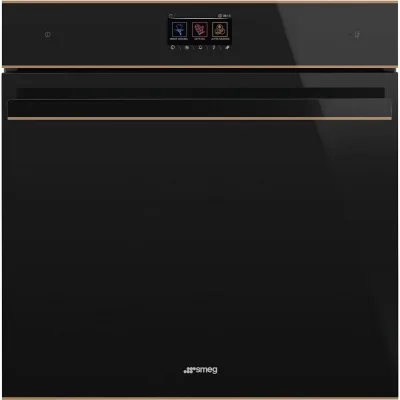 PRONTA CONSEGNA - Smeg S Forno pirolitico termoventilato Galileo Tradizionale pyro SOP6604TPNR finitura vetro nero e rame da 60 cm