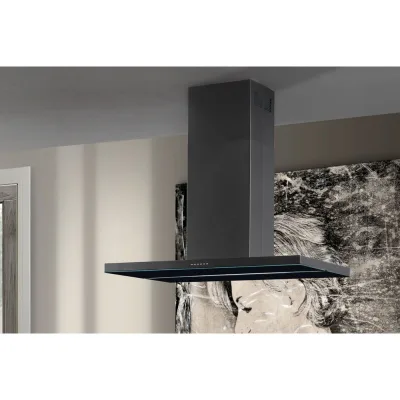 Airone Cappa a isola Verdi finitura antracite - vetro nero da 90 cm