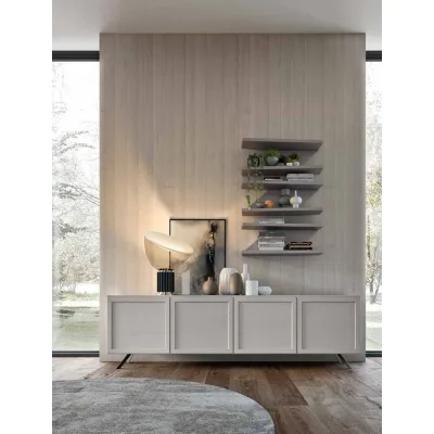 Maronese Acf Madia in appoggio GARDENIA con basamento in metallo da L.211 cm - 4 ante