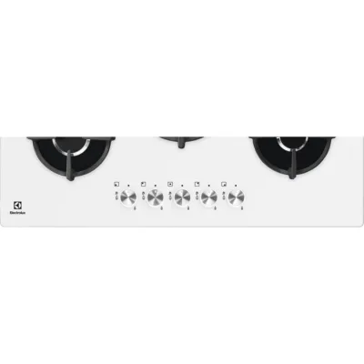 Electrolux | Piano cottura a gas FlameLight KGG753753W finitura cristallo temperato bianco da 74 cm