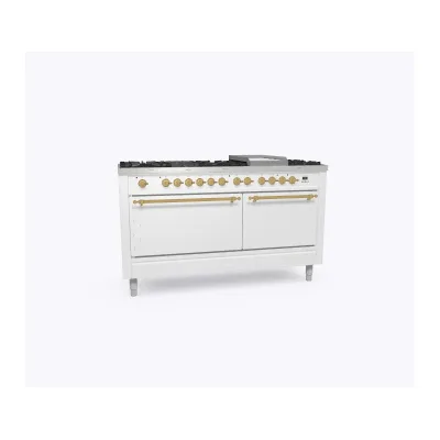 Ilve Cucina P15N da incasso Nostalgie P15FDQNE3 doppio forno cieco e piano cottura 9 fuochi con fry top e dual da 150 cm