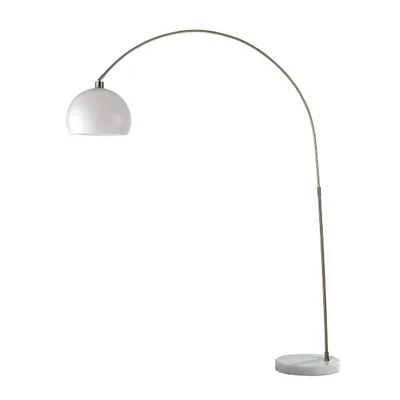 Piantana in acciaio bianco, diffusore in alluminio/acrilico, 1 luce E27, 152x200cm