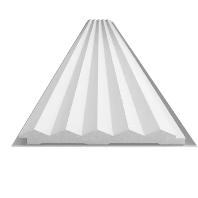 Pannello doga centrale geometrico 3D in duropolimero bianco 2800X130X12mm (minimo 5 pz)