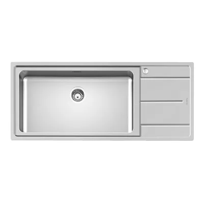 Foster Lavello una vasca con gocciolatoio a destra 3216 052 finitura acciaio inox da 116x50 cm