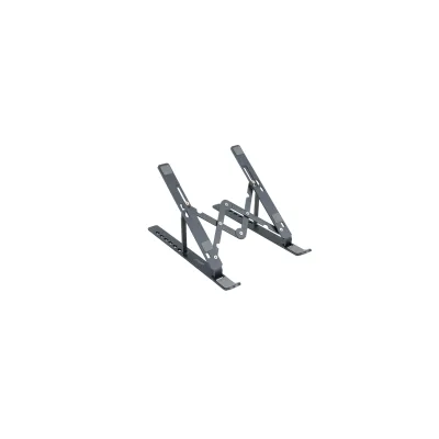 Supporto di sollevamento per laptop pieghevole in alluminio Tooq TQLRS0035-AL-G Colore grigio