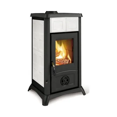 La Nordica Stufa a legna GEMMA.16 CERAMICA 3001001 finitura elegance bianco infinity