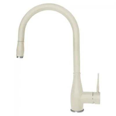 Elleci Miscelatore monocomando con canna girevole e doccetta estraibile NEVA MGKNEV62 finitura G62 bianco antico