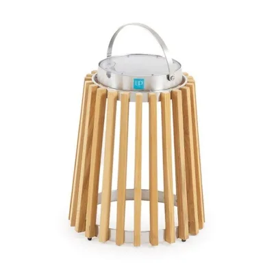 Unopiù Lanterna da esterno SOLARE in teak e acciaio inox da Ø26 cm