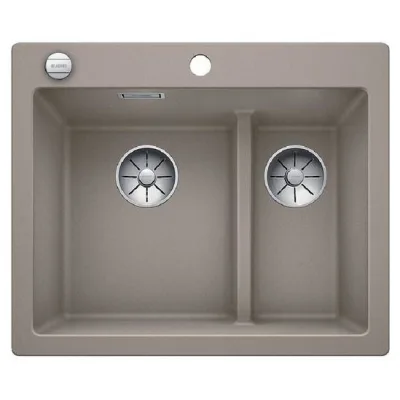 Blanco Lavello una vasca SX con vaschetta PLEON 6 Split 1521696 finitura tartufo da 61.5x51 cm - Sopratop