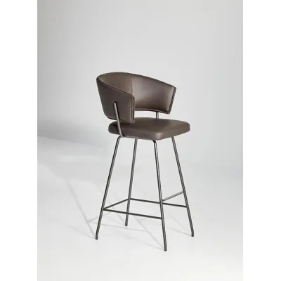 Bonaldo Sgabello Bahia Too H 77 con gambe in metallo e seduta a scelta