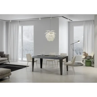 Itamoby Tavolo allungabile Flame in nobilitato e talaio in ferro antracite da 180(440)x90 cm