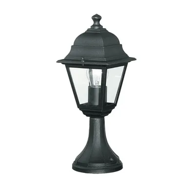 Lanterna per esterni nera in alluminio e vetro, 1 luce E27,  14.6x39cm