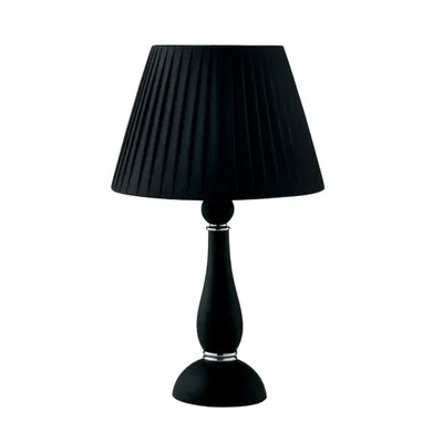 Lampada da tavolo nero in vetro soffiato, finiture cromate, lampadina E14, 32x54cm