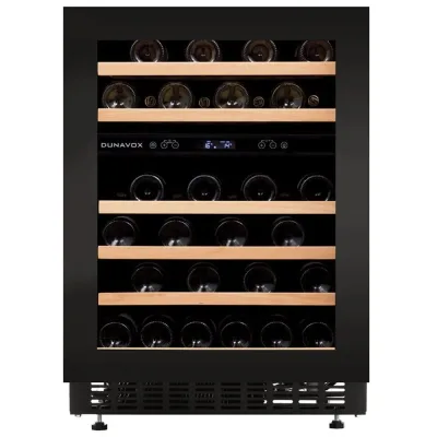 Dunavox Cantina vino a incasso o libera installazione FLOW-46H DAUF-46.145DBH finitura full glass nero da 60 cm