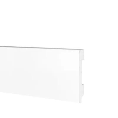 Battiscopa passacavi in duropolimero bianco 2000x70x15mm