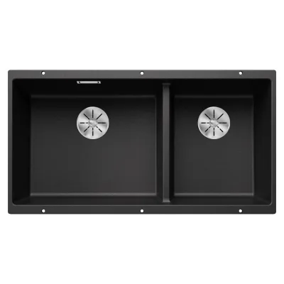 Blanco Lavello a due vasche SUBLINE 480/320-U Total Black 2523584 finitura antracite da 85x46 cm - Sottotop