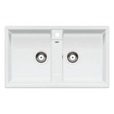 Blanco Lavello due vasche SONA 9 1536678 finitura bianco da 86x50 cm - Sopratop
