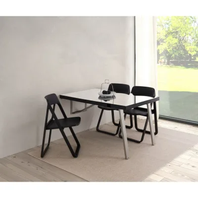 X.ABITAre Tavolo a scomparsa Mirò art. S78 con struttura in alluminio e piano a scelta - Con fissaggio a muro