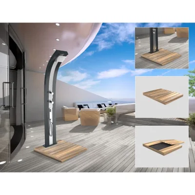 Arkema Piatto doccia Top in legno okumè da 100x80 cm