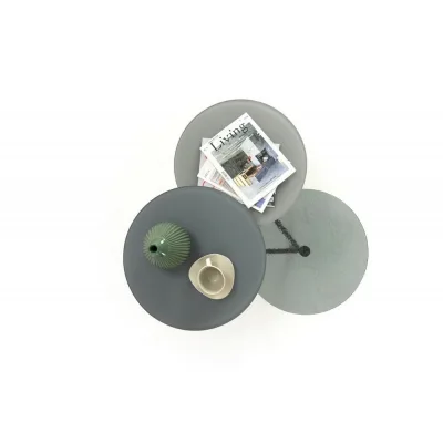 X.ABITAre Tavolino Trio art. T24 con struttura in metallo e piano in cristallo