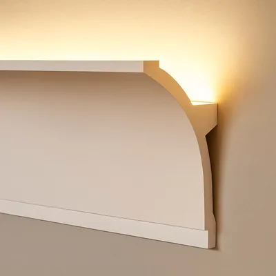 Modanatura 2m per led in duropolimero effetto luce indiretta 2000x100x50mm