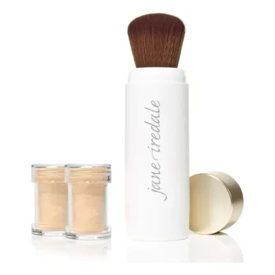 JANE IREDALE POWDER-ME SPF30 REFILLABLE BRUSH + 2 REFILL GOLDEN 5G
