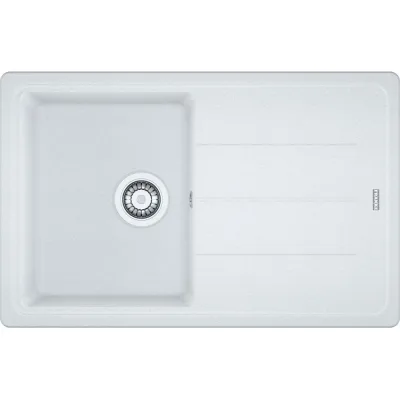 Franke: Lavello una vasca con gocciolatoio Boston Incasso BGF 611-78 114.0275.955 finitura fragranite bianco da 78x50 cm