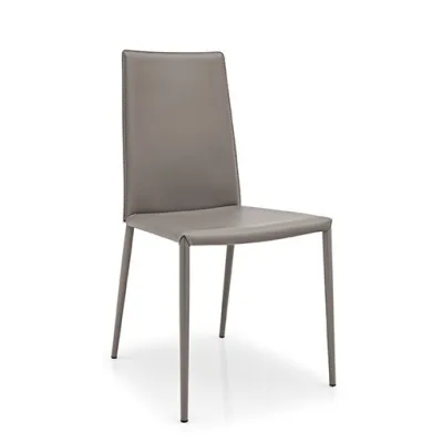 Connubia Sedia Boheme CB1257 con struttura in metallo e seduta in rigenerato di cuoio - IN PROMOZIONE FINO ALL' 11/07