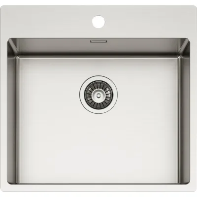 Schock Lavello una vasca NEW TECHNICK PLUS N100 L TECPN100L finitura inox spazzolato da 55x51 cm