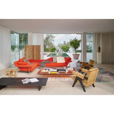 Cassina Tavolino fisso Esosoft Coffee Table con struttura in alluminio e piano a scelta