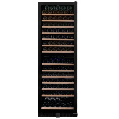 Dunavox Cantina vino a incasso o a libera installazione Grande-166 DX-166.428DBK finitura full glass nero da 59.5 cm