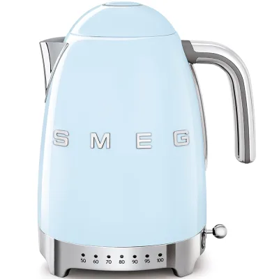Smeg Bollitore elettronico a temperatura variabile KLF04PBEU finitura azzurro con logo Smeg 3D - IN PROMOZIONE FINO AL 30/06