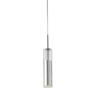 Lampadario a sospensione cromo in vetro e metallo, lampadina GU10, 7x170x43.5cm