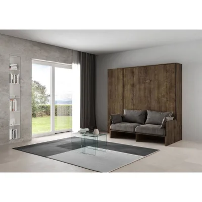 Itamoby Letto matrimoniale a scomparsa Kentaro Sofà con colonna da 234x215(105) cm
