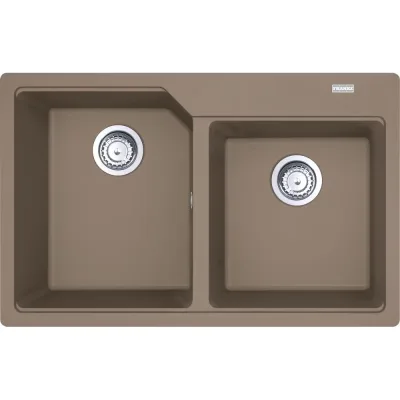 Franke: Lavello due vasche Urban Incasso UBG 620-78 114.0686.765 finitura fragranite oyster da 78x50 cm